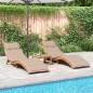 vidaXL Tumbonas con cojines 2 uds madera maciza de acacia gris taupe vidaXL Tumbonas con cojines 2 uds madera maciza de acacia gris taupe