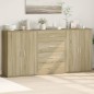 vidaXL Aparadores 3 uds madera de ingeniería roble Sonoma 60x31x84 cm
