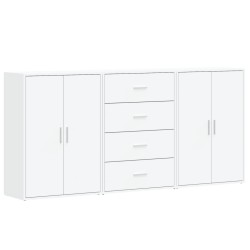 vidaXL Aparadores 3 unidades madera de ingeniería blanco 60x31x84 cm