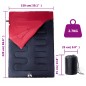 vidaXL Saco de dormir doble y almohadas camping adultos 3-4 estaciones vidaXL Saco de dormir doble y almohadas camping adultos 3-4 estaciones