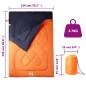 vidaXL Saco de dormir doble y almohadas camping adultos 3-4 estaciones vidaXL Saco de dormir doble y almohadas camping adultos 3-4 estaciones