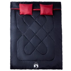vidaXL Saco de dormir doble y almohadas camping adultos 3-4 estaciones