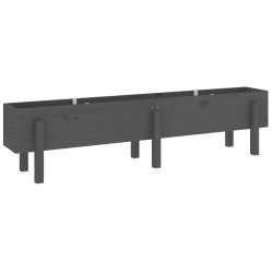 vidaXL Arriate elevado de jardín madera maciza pino gris 160x30x38 cm