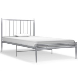 vidaXL Estructura de cama de metal gris 90x200 cm