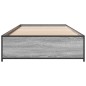 vidaXL Estructura cama madera ingeniería metal gris Sonoma 90x200 cm vidaXL Estructura cama madera ingeniería metal gris Sonoma 90x200 cm