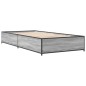 vidaXL Estructura cama madera ingeniería metal gris Sonoma 100x200 cm vidaXL Estructura cama madera ingeniería metal gris Sonoma 100x200 cm