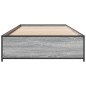 vidaXL Estructura cama madera ingeniería metal gris Sonoma 100x200 cm vidaXL Estructura cama madera ingeniería metal gris Sonoma 100x200 cm