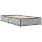 vidaXL Estructura cama madera ingeniería metal gris Sonoma 100x200 cm vidaXL Estructura cama madera ingeniería metal gris Sonoma 100x200 cm
