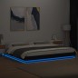 vidaXL Estructura cama con luces LED madera ingeniería negro 200x200cm vidaXL Estructura cama con luces LED madera ingeniería negro 200x200cm