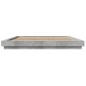 vidaXL Estructura cama con luces LED madera gris hormigón 200x200 cm vidaXL Estructura cama con luces LED madera gris hormigón 200x200 cm