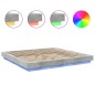 vidaXL Estructura cama con luces LED madera gris hormigón 200x200 cm vidaXL Estructura cama con luces LED madera gris hormigón 200x200 cm