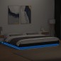 vidaXL Estructura cama con luces LED madera ingeniería negro 180x200cm vidaXL Estructura cama con luces LED madera ingeniería negro 180x200cm