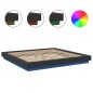 vidaXL Estructura cama con luces LED madera ingeniería negro 180x200cm vidaXL Estructura cama con luces LED madera ingeniería negro 180x200cm