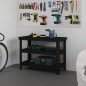 vidaXL Banco de trabajo de madera maciza de pino negro 110,5x50x80 cm vidaXL Banco de trabajo de madera maciza de pino negro 110,5x50x80 cm