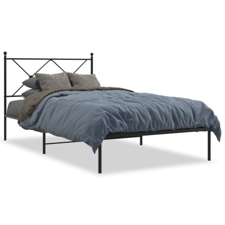 vidaXL Estructura de cama con cabecero metal negro 100x200 cm