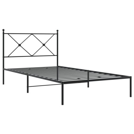 vidaXL Estructura de cama con cabecero metal negro 100x200 cm