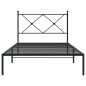 vidaXL Estructura de cama con cabecero metal negro 100x200 cm vidaXL Estructura de cama con cabecero metal negro 100x200 cm