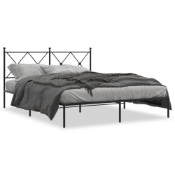 vidaXL Estructura de cama con cabecero metal negro 150x200 cm
