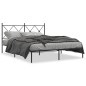 vidaXL Estructura de cama con cabecero metal negro 150x200 cm vidaXL Estructura de cama con cabecero metal negro 150x200 cm