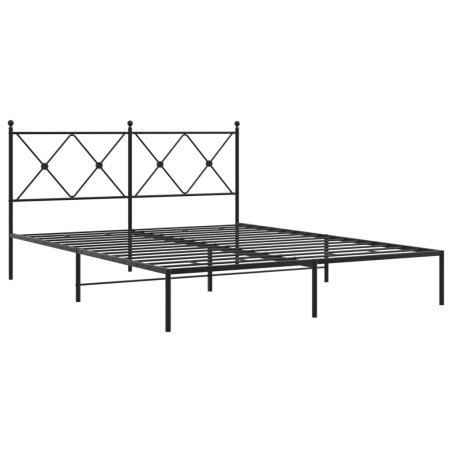 vidaXL Estructura de cama con cabecero metal negro 150x200 cm