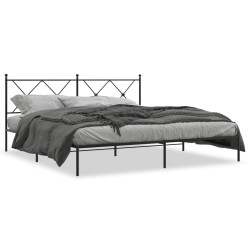 vidaXL Estructura de cama con cabecero metal negro 180x200 cm