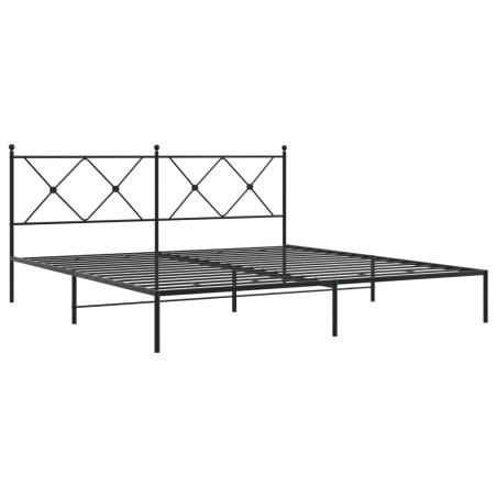 vidaXL Estructura de cama con cabecero metal negro 180x200 cm