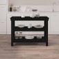 vidaXL Banco de trabajo de madera maciza de pino negro 110,5x50x80 cm vidaXL Banco de trabajo de madera maciza de pino negro 110,5x50x80 cm