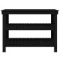 vidaXL Banco de trabajo de madera maciza de pino negro 110,5x50x80 cm vidaXL Banco de trabajo de madera maciza de pino negro 110,5x50x80 cm