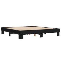 vidaXL Estructura de cama madera de ingeniería y metal negro 200x200cm
