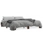 vidaXL Estructura cama madera ingeniería metal roble ahumado 160x200cm vidaXL Estructura cama madera ingeniería metal roble ahumado 160x200cm