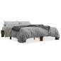 vidaXL Estructura cama madera ingeniería metal roble ahumado 150x200cm vidaXL Estructura cama madera ingeniería metal roble ahumado 150x200cm