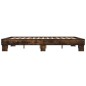 vidaXL Estructura cama madera ingeniería metal roble ahumado 150x200cm vidaXL Estructura cama madera ingeniería metal roble ahumado 150x200cm