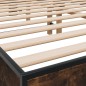 vidaXL Estructura cama madera ingeniería metal roble ahumado 150x200cm vidaXL Estructura cama madera ingeniería metal roble ahumado 150x200cm