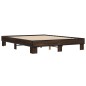 vidaXL Estructura cama madera ingeniería metal marrón roble 150x200 cm vidaXL Estructura cama madera ingeniería metal marrón roble 150x200 cm