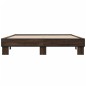 vidaXL Estructura cama madera ingeniería metal marrón roble 150x200 cm vidaXL Estructura cama madera ingeniería metal marrón roble 150x200 cm