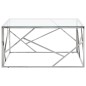 vidaXL Mesa de centro plateada acero inoxidable y vidrio templado vidaXL Mesa de centro plateada acero inoxidable y vidrio templado
