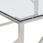 vidaXL Mesa de centro plateada acero inoxidable y vidrio templado vidaXL Mesa de centro plateada acero inoxidable y vidrio templado