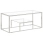 vidaXL Mesa de centro plateada acero inoxidable y vidrio templado vidaXL Mesa de centro plateada acero inoxidable y vidrio templado