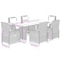 vidaXL Set comedor jardín 7 pzas y cojines ratán sintético gris vidaXL Set comedor jardín 7 pzas y cojines ratán sintético gris