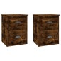 vidaXL Mesita de noche de pared 2 uds color roble ahumado 41,5x36x53cm vidaXL Mesita de noche de pared 2 uds color roble ahumado 41,5x36x53cm