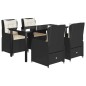 vidaXL Set de muebles jardín 5 pzas con cojines ratán sintético negro vidaXL Set de muebles jardín 5 pzas con cojines ratán sintético negro