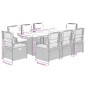 vidaXL Set de comedor de jardín 9 pzas y cojines ratán sintético negro vidaXL Set de comedor de jardín 9 pzas y cojines ratán sintético negro