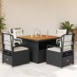 vidaXL Set de muebles jardín 5 pzas con cojines ratán sintético negro vidaXL Set de muebles jardín 5 pzas con cojines ratán sintético negro