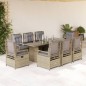 vidaXL Set comedor de jardín 9 pzas con cojines ratán sintético beige vidaXL Set comedor de jardín 9 pzas con cojines ratán sintético beige