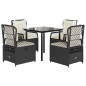vidaXL Set de muebles jardín 5 pzas con cojines ratán sintético negro vidaXL Set de muebles jardín 5 pzas con cojines ratán sintético negro