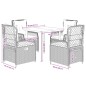 vidaXL Set de muebles jardín 5 pzas con cojines ratán sintético negro vidaXL Set de muebles jardín 5 pzas con cojines ratán sintético negro