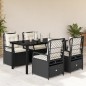 vidaXL Set de muebles jardín 5 pzas con cojines ratán sintético negro