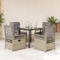 vidaXL Set comedor de jardín 5 pzas con cojines ratán sintético beige vidaXL Set comedor de jardín 5 pzas con cojines ratán sintético beige