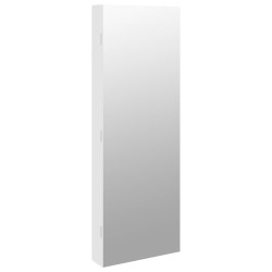 vidaXL Espejo con joyero y luces LED para pared blanco