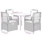 vidaXL Set comedor de jardín 5 pzas con cojines ratán sintético beige vidaXL Set comedor de jardín 5 pzas con cojines ratán sintético beige